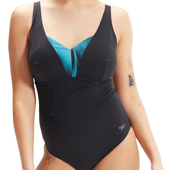 Speedo Womens Opusgem 1Pc One Piece Swimsuit Blue/Black