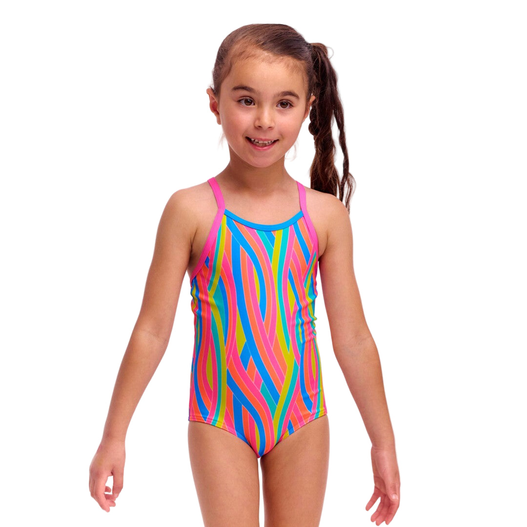 FUNKITA -  Toddler Girl's Printed One Piece - Swirly straws