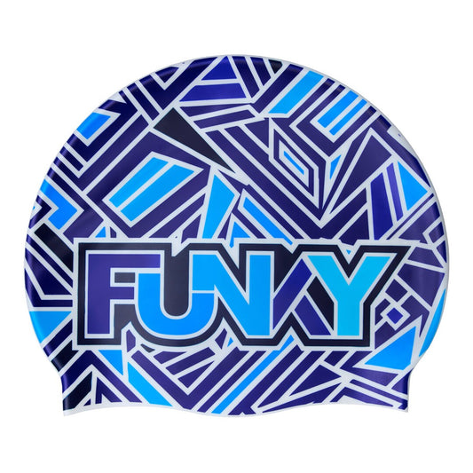 FUNKITA - Swimming Cap -Silicone - Blue Bits
