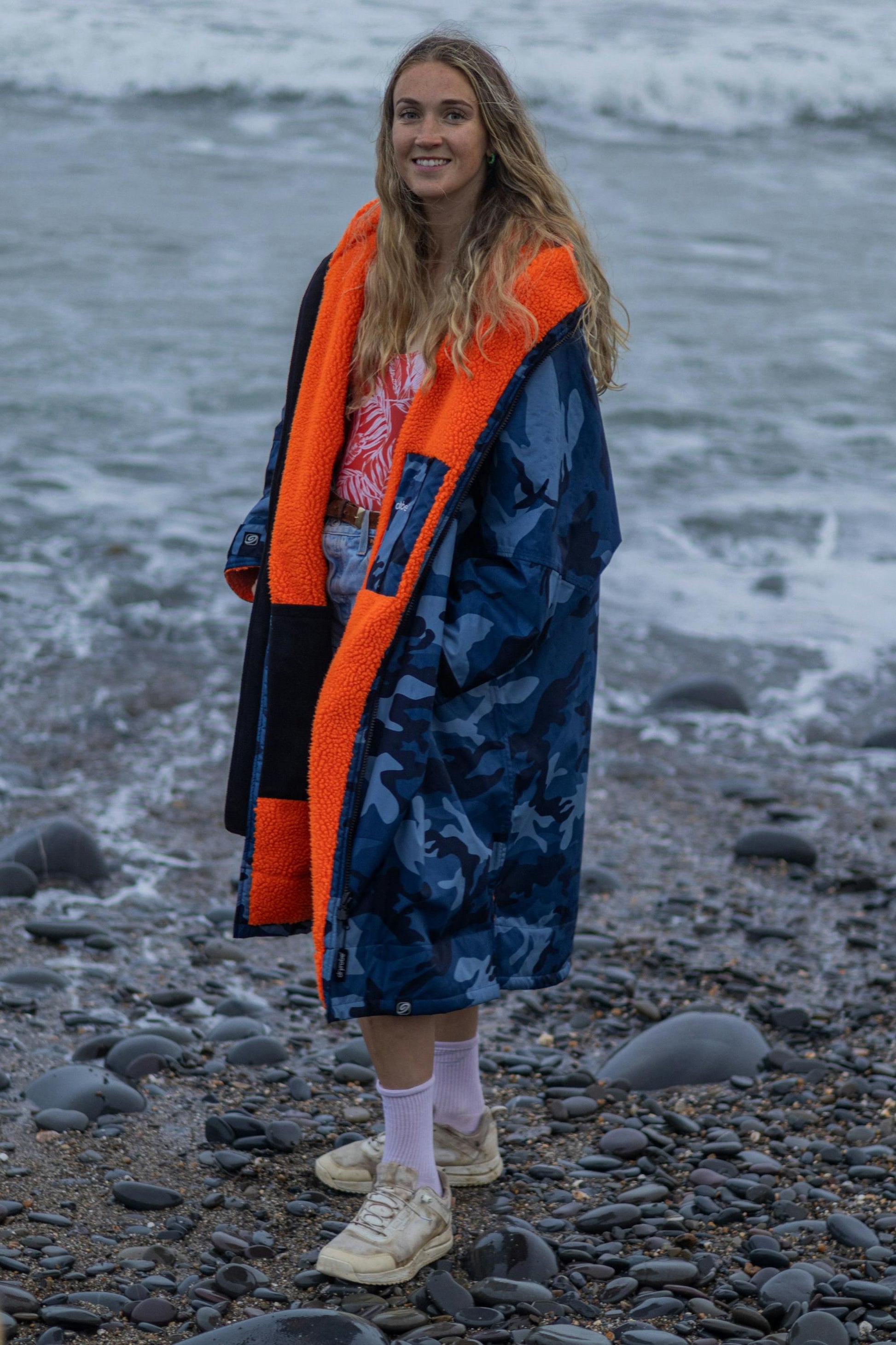 DRYROBE - Coat - Advance Long Sleeve - Blue Camo/Orange