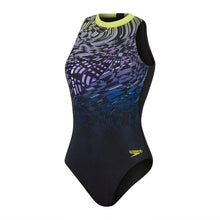 Speedo- Womens - Printed Hydrasuit Black/Yellow