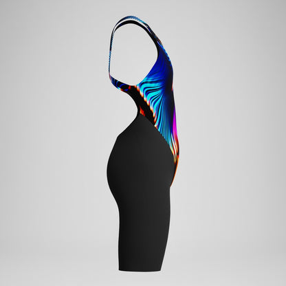 Speedo - Girls Openback Kneeskin -  Fastskin Endurance+ Max - Black/Purple