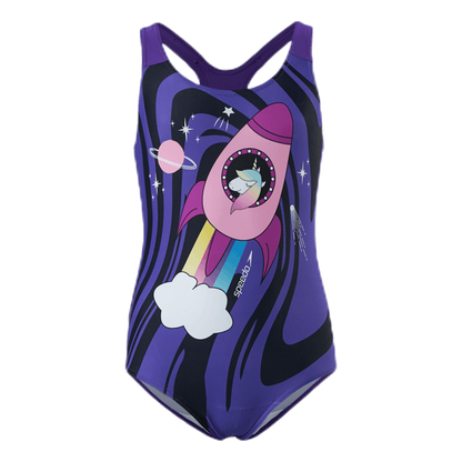 Speedo- Girls Swimsuit - unicorn space- Purple