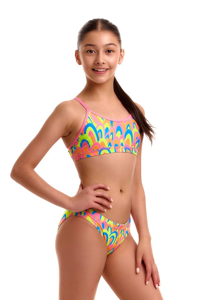 Funkita - Girls Swimsuit -  RacerBack - Two Piece - Hillary Puff