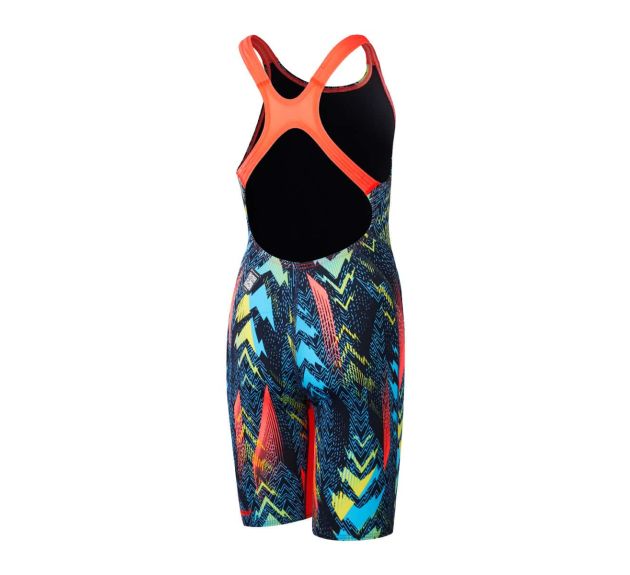 Speedo - Girls Openback Kneeskin -  Fastskin Endurance+ Max - Teal/Blue/Red

