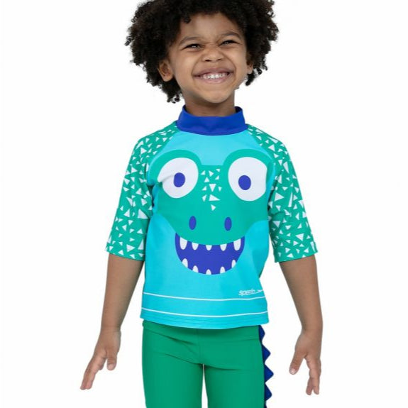 Speedo - Swim Top And Rash Vest - Corey Croc - Green 