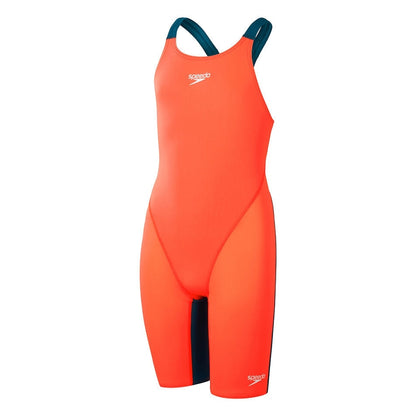 SPEEDO - girls- Racesuit- Endurance+ Max Openback Kneeskin - orange/navy