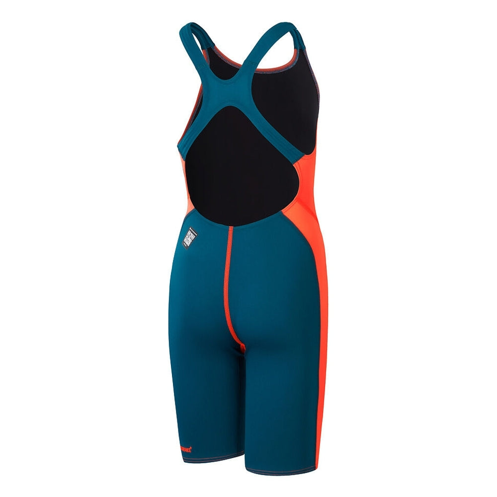 SPEEDO - girls- Racesuit- Endurance+ Max Openback Kneeskin - orange/navy