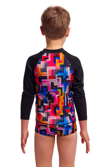 Funky Trunks - Toddler Boys Zipper Rash Vest - Putty Rules