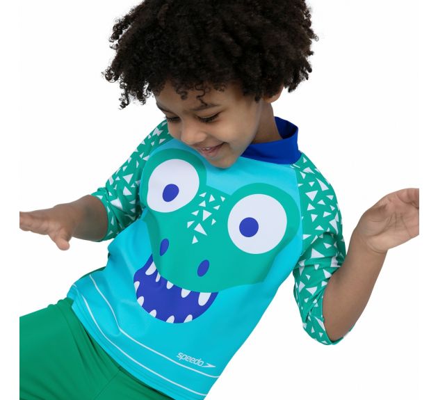 Speedo - Swim Top And Rash Vest - Corey Croc - Green 