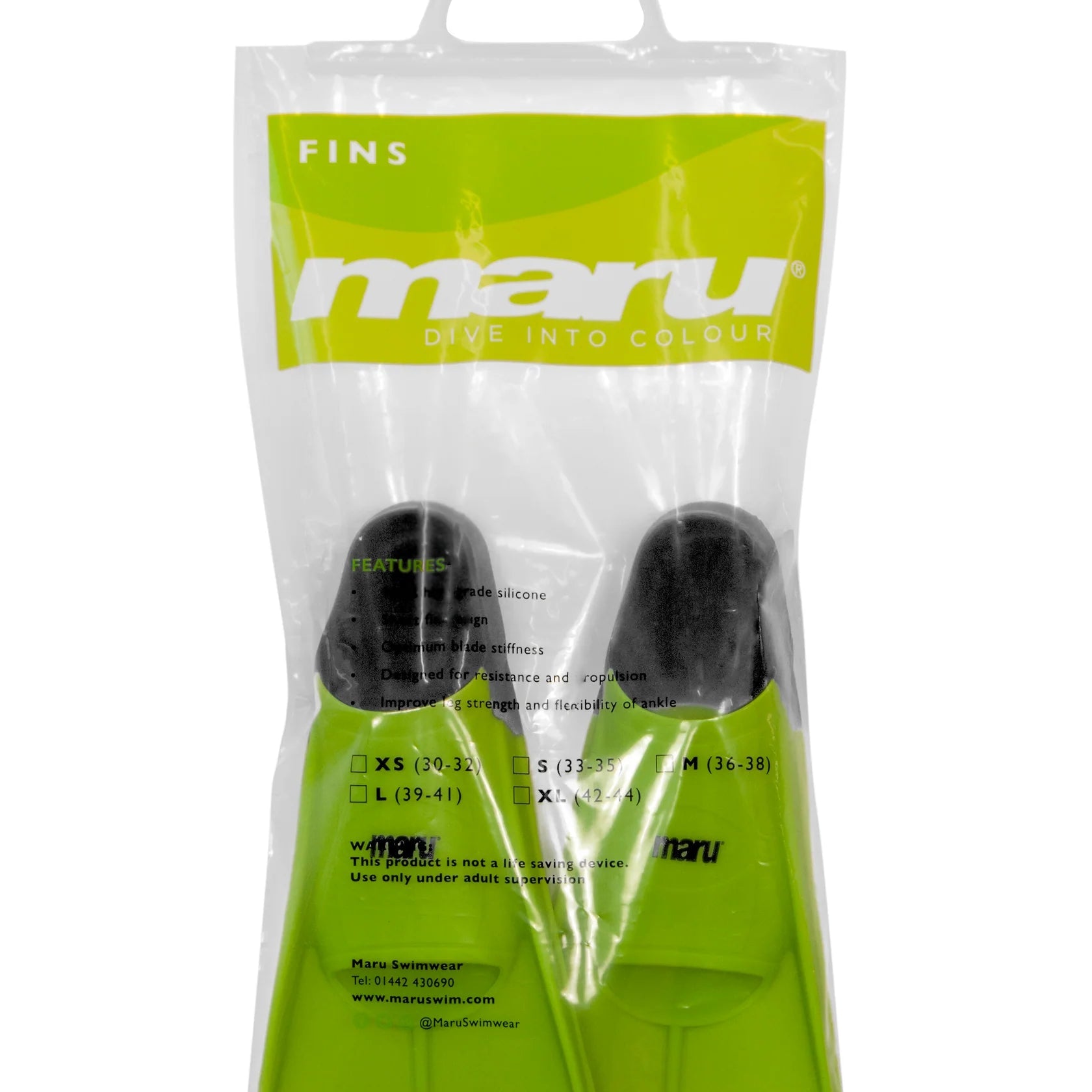 Maru Training Fin - Green/Black