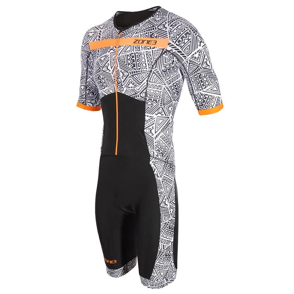 Zone 3 - Mens - Activate+ Short Sleeve Trisuit - Orange/White/Blue