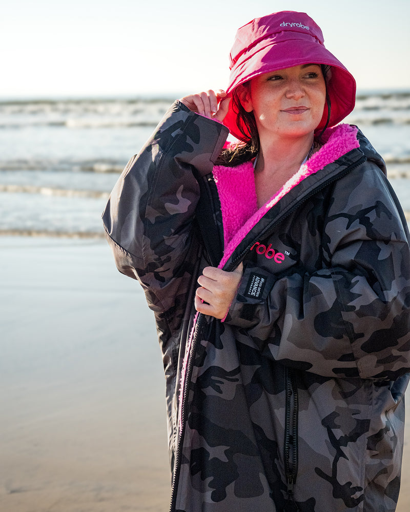 DRYROBE- hats- Pink Fleece Lined Bucket Hat