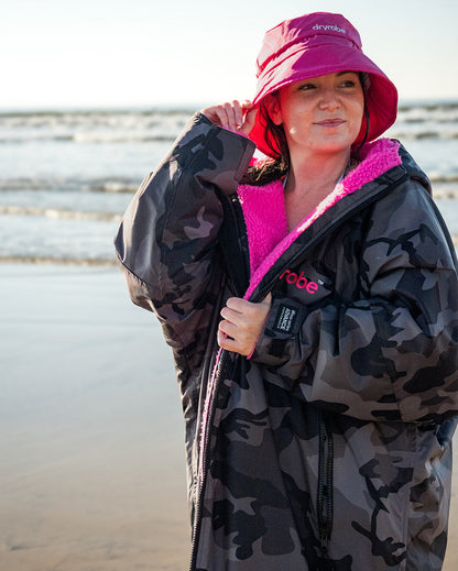 DRYROBE- hats- Pink Fleece Lined Bucket Hat
