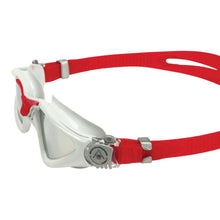 Aquasphere - Kayenne - Swim Goggles -Grey and Red - Silver Titanium Mirrored Lens