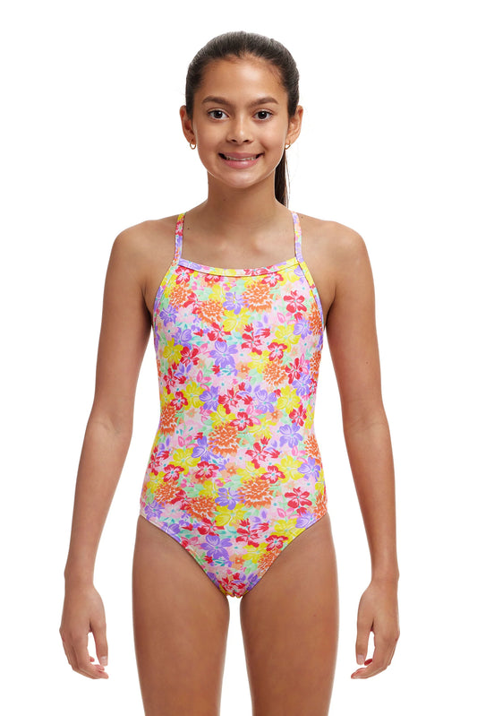 Funkita - Girls Swimsuit - Tie Me Tight- One Piece- Summer garden