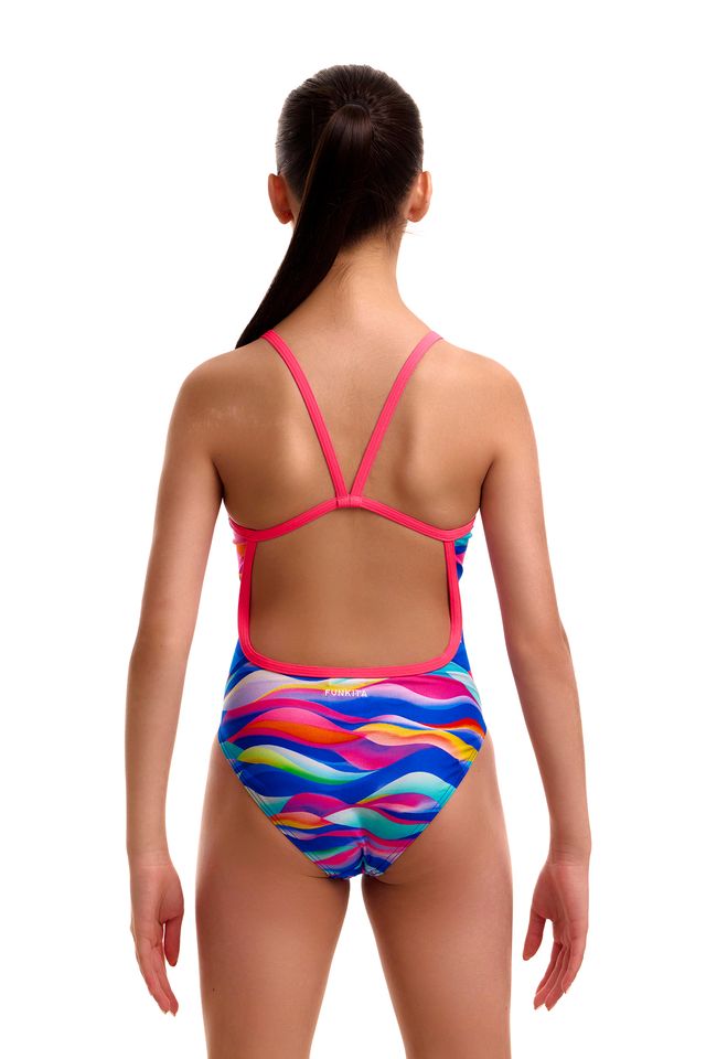 Funkita - Girls Swimsuit - Single Strap - One Piece - Royal Wave