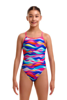 Funkita - Girls Swimsuit - Single Strap - One Piece - Royal Wave
