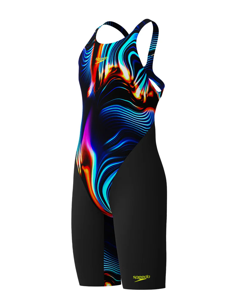 Speedo - Girls Openback Kneeskin -  Fastskin Endurance+ Max - Black/Purple