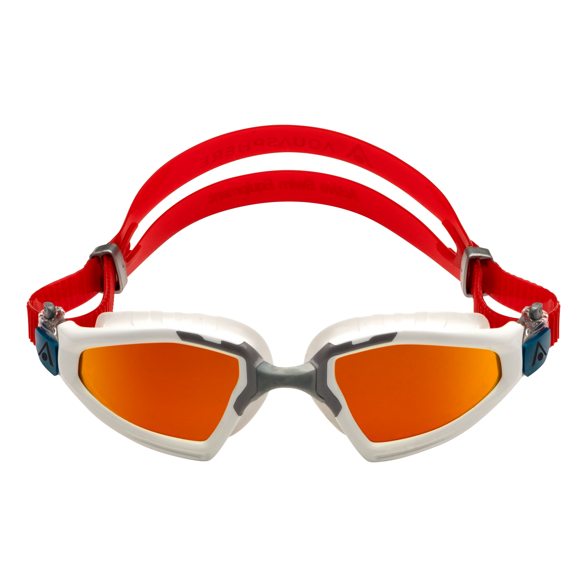 Aquasphere - Kayenne Pro - Swim Goggles - White Silver Red - Red Titanium Mirrored Lens 