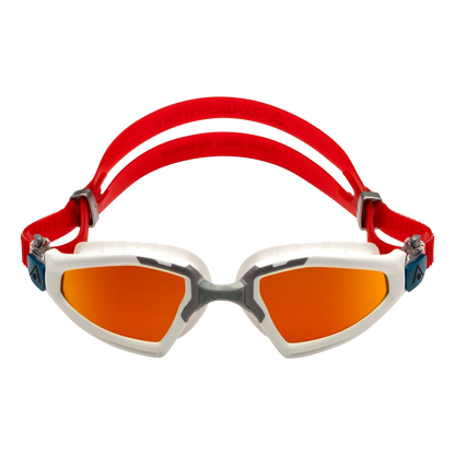 Aquasphere - Kayenne Pro - Swim Goggles - White Silver Red - Red Titanium Mirrored Lens 