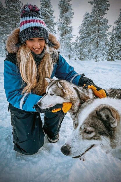 Swimzi - Hat - Rib Reflective Super Bobble Hat - Navy pink