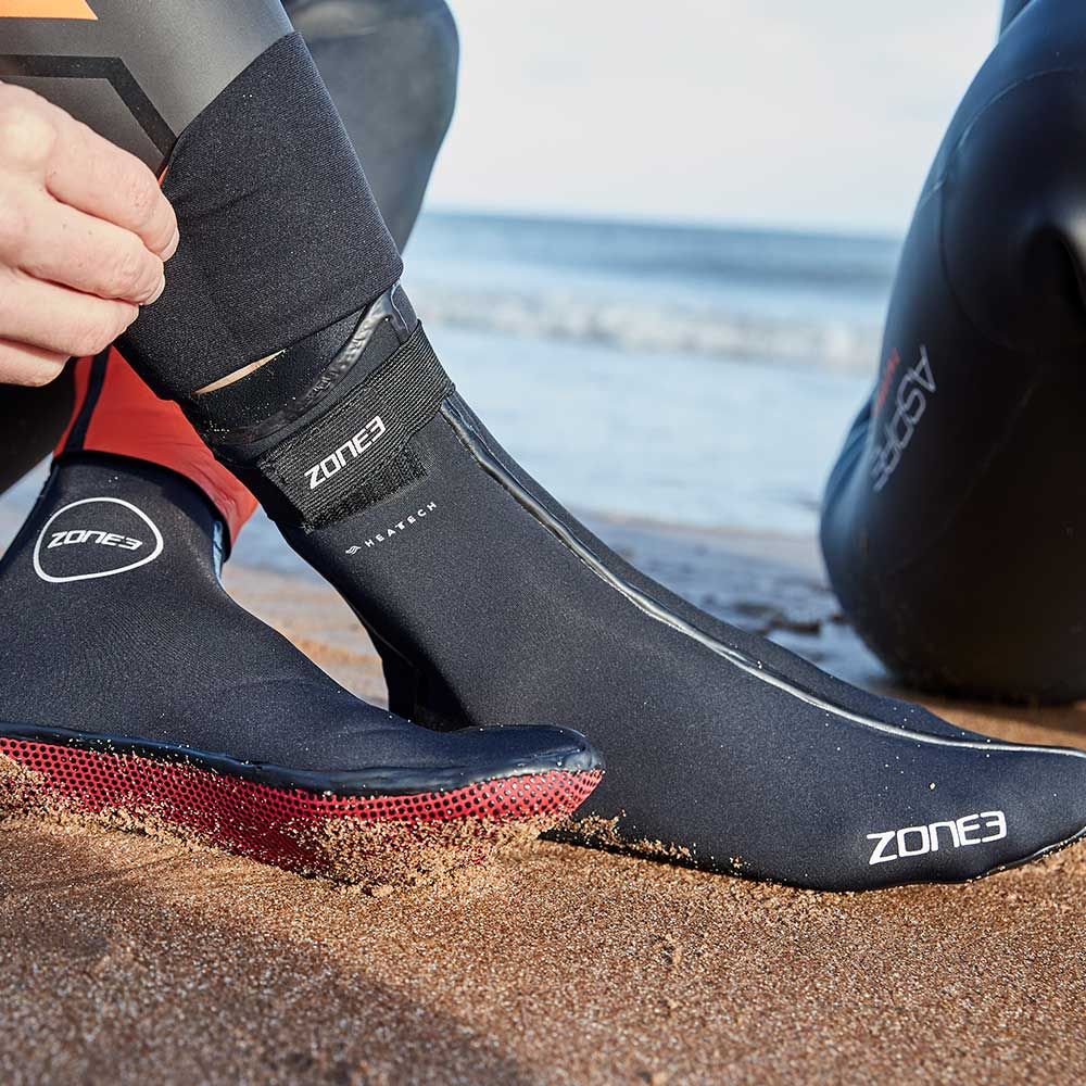 Zone 3 - Unisex - Neoprene Heat Tech Swim Sock - Black/Red