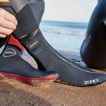 Zone 3 - Unisex - Neoprene Heat Tech Swim Sock - Black/Red