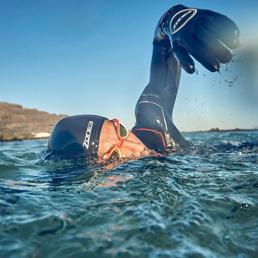 Zone 3  - Unisex - Neoprene Swim Cap  - Black/Reflective Silver