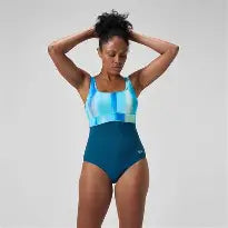 Speedo- Womens- Shaping Printed Contour Eclipse Swimsuit