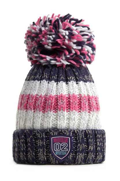 Swimzi - Hat - Rib Reflective Super Bobble Hat - Navy pink