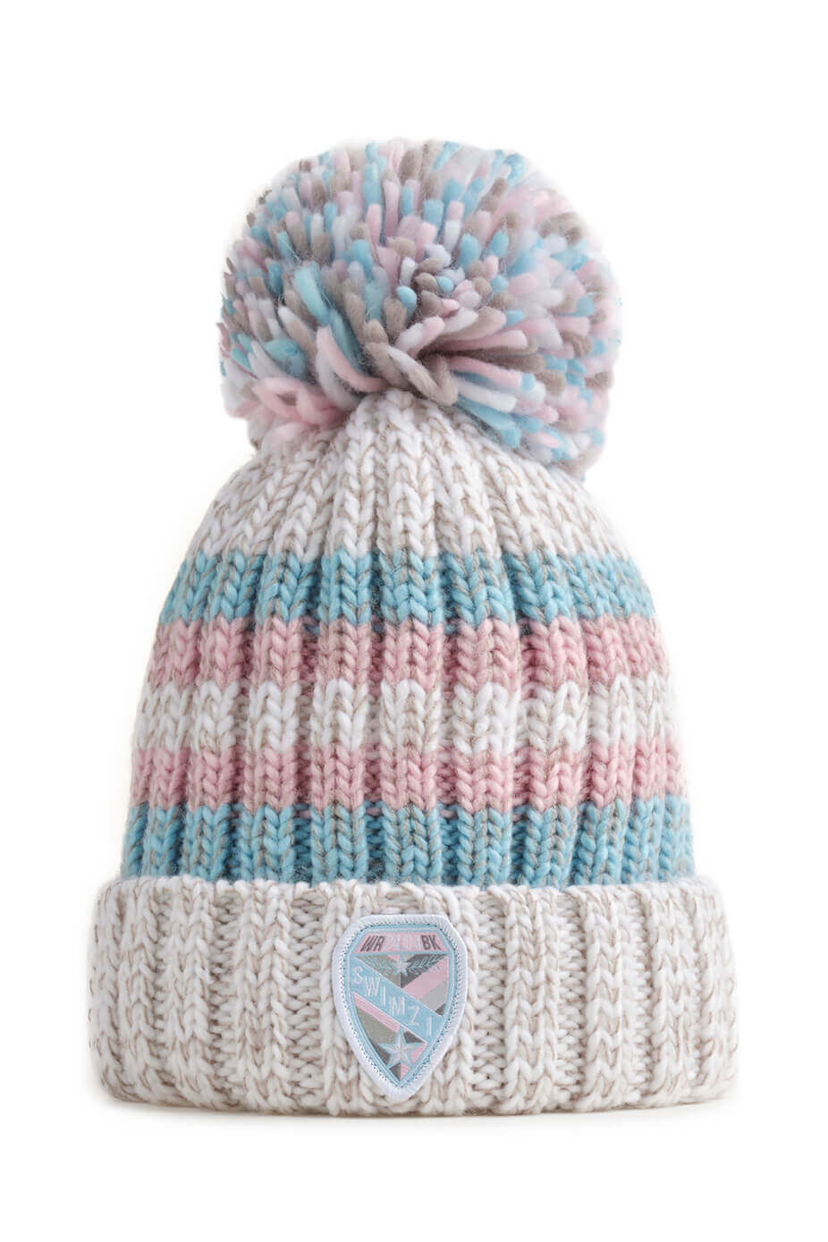 SWIMZI - Bobble Hat - Reflective Super Bobble Hat -Winter Pastels 