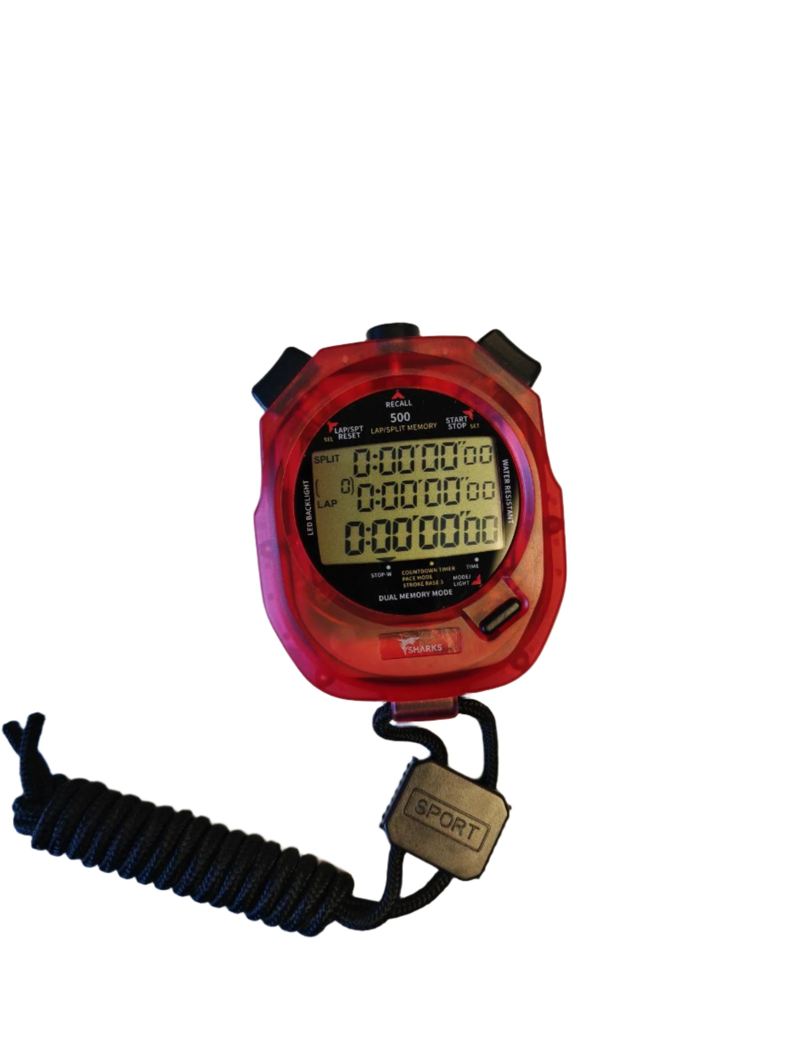 SHARKS - PERFORMANCE STOPWATCH RED