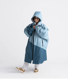 DRYROBE - Coat - kids Advance Long Sleeve - Blue/light grey