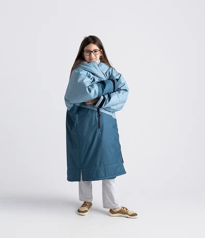 DRYROBE - Coat - kids Advance Long Sleeve - Blue/light grey