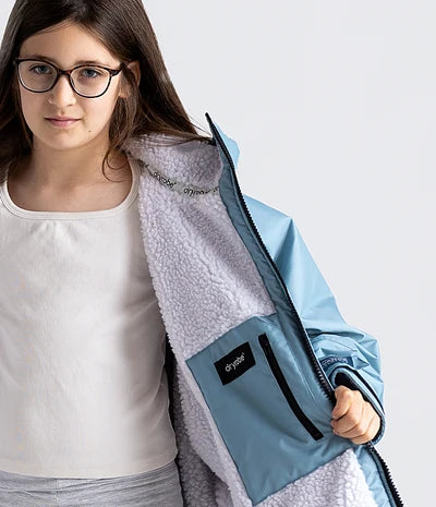 DRYROBE - Coat - kids Advance Long Sleeve - Blue/light grey