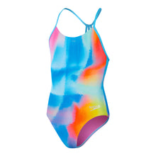 Speedo - Girls - Swim Suit -Allover Lane Line Back One-Piece Swimsuit