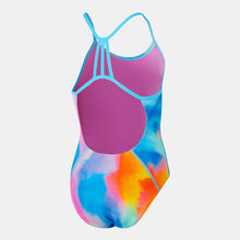 Speedo - Girls - Swim Suit -Allover Lane Line Back One-Piece Swimsuit