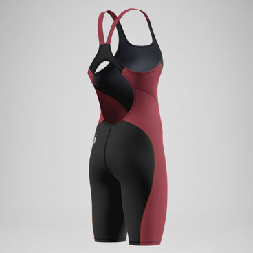 Speedo - Womens - Fastskin HyperSpark - Openback Kneeskin - Black/Red