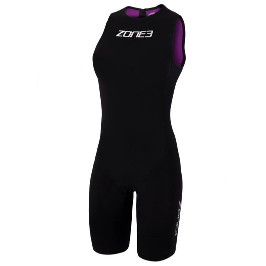 zone 3 - Womens - Streamline Back Zip Sleeveless Shorty Swimskin 