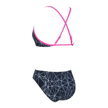 Zoggs - 2 Piece - Tri Back - Pink and Black