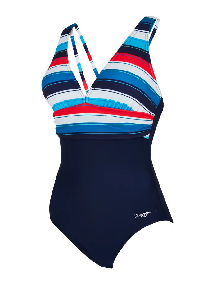 Zoggs Seamarine Panel Crossback One Piece Swimsuit