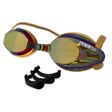 Maru - swim goggles- Sonic Mirror Anti-Fog Adult Swim Goggles - Gold, Pink and Blue
