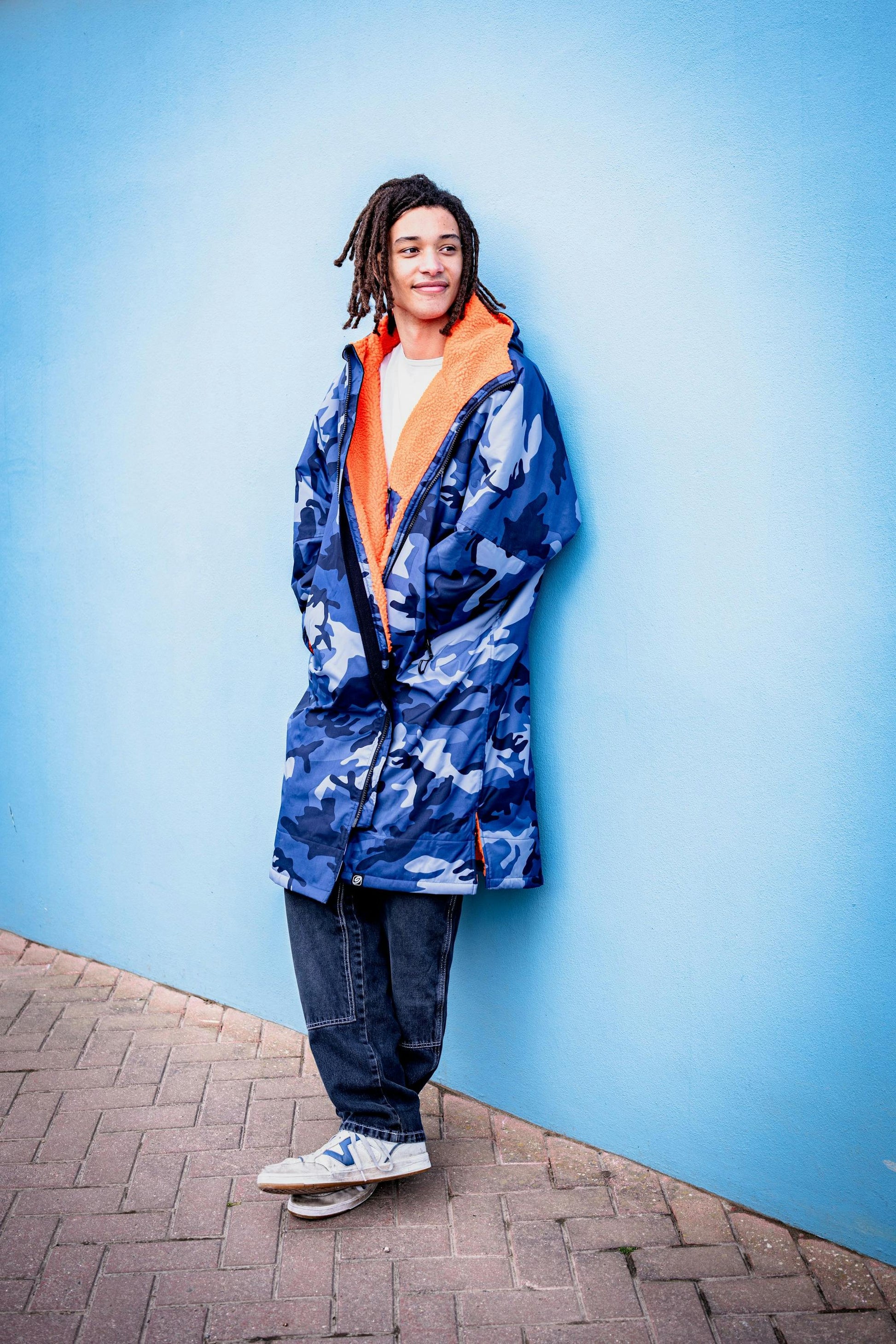 DRYROBE - Coat - Advance Long Sleeve - Blue Camo/Orange