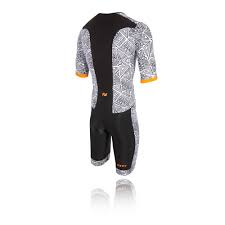 Zone 3 - Mens - Activate+ Short Sleeve Trisuit - Orange/White/Blue