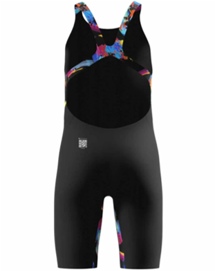 SPEEDO - girls- Racesuit- Endurance+ Max Openback Kneeskin - Black Multi
