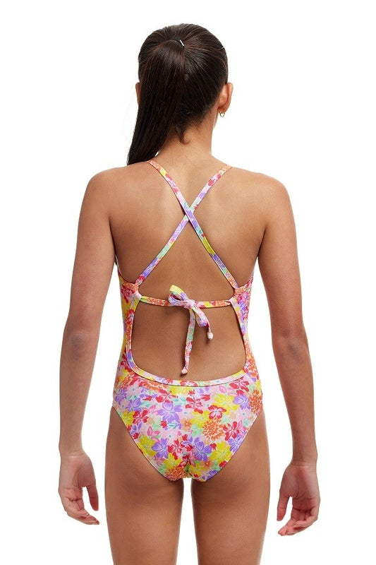 Funkita - Girls Swimsuit - Tie Me Tight- One Piece- Summer garden