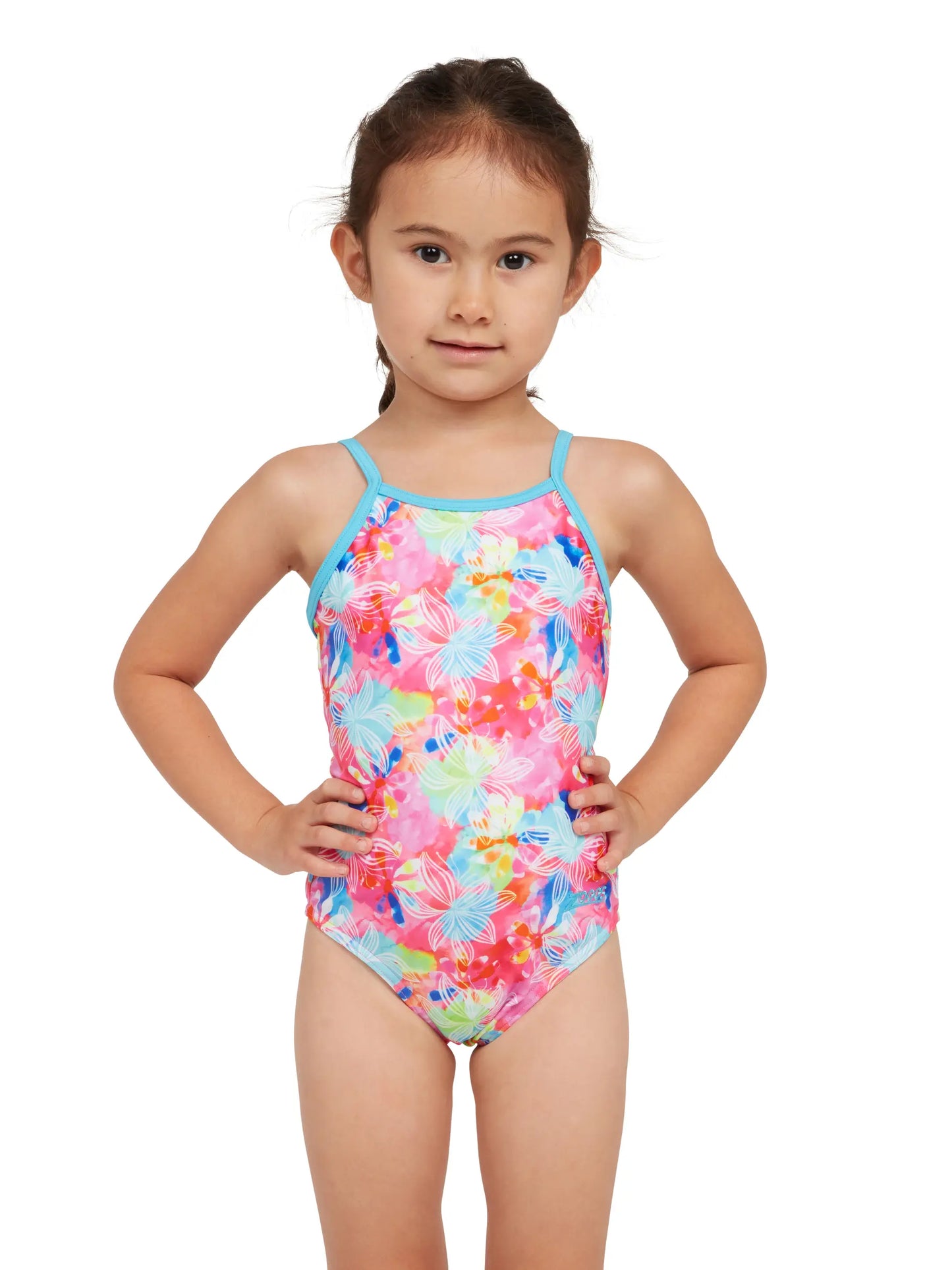 ZOGGS -Girls -  Yaroomba Floral - One Piece Swimsuit - Gala
