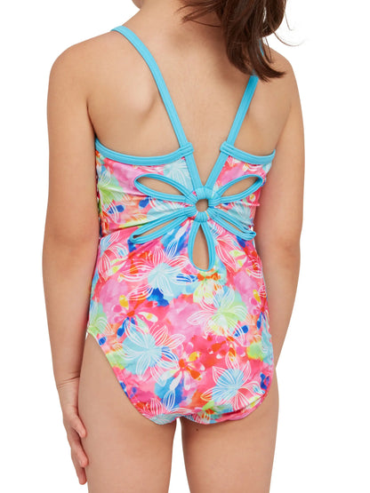 ZOGGS -Girls -  Yaroomba Floral - One Piece Swimsuit - Gala