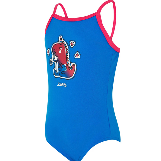 ZOGGS -Girls -  Classicback Swimsuit - Little Dino 
